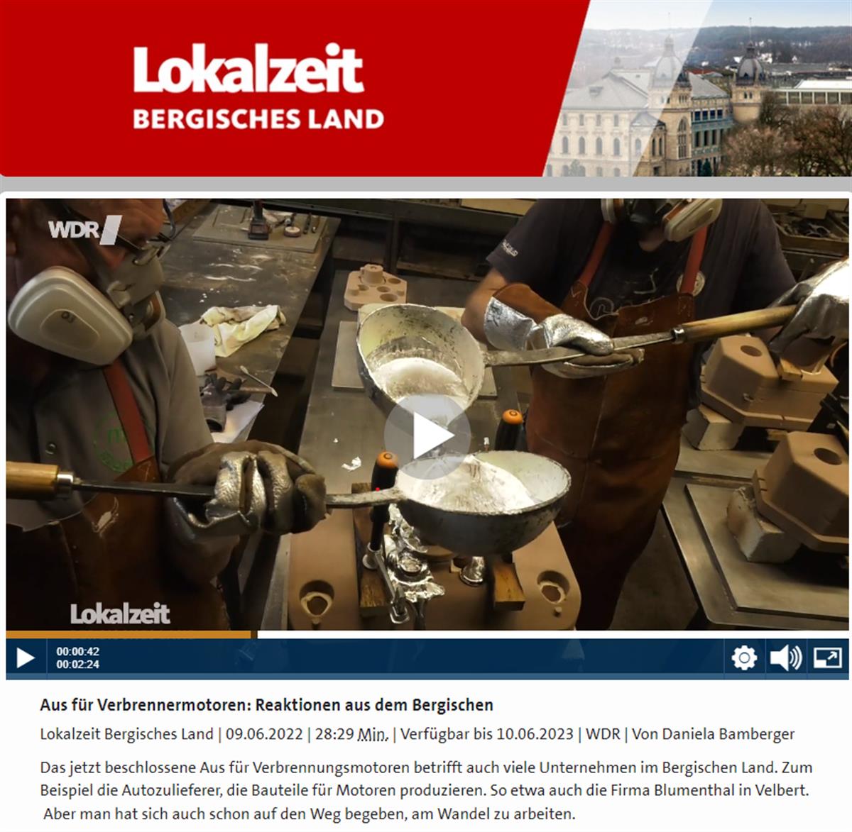 Der WDR  war am 09.06.2022 zu Besuch!!!